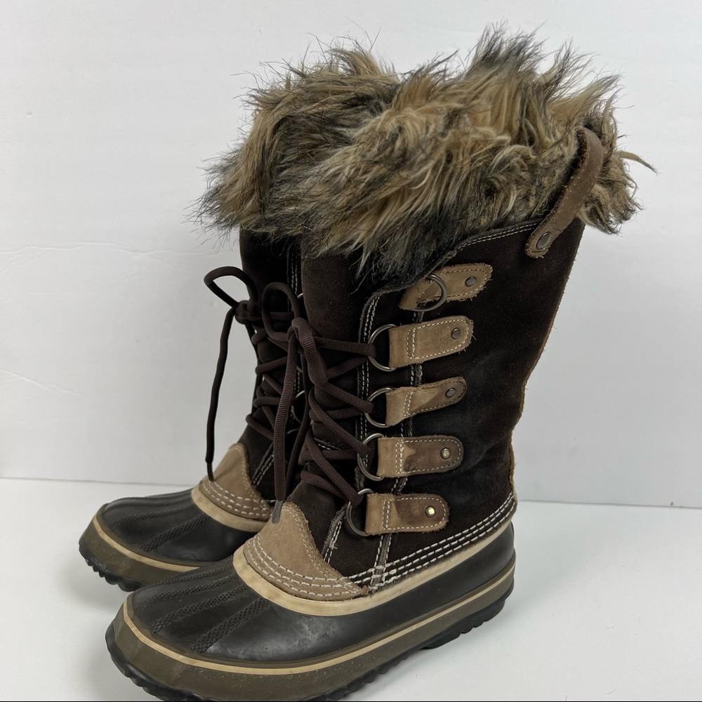 Sorel Joan Of Arctic Faux Fur Lined Suede Waterproof Women's Boots Size 6 - Picture 3 of 7